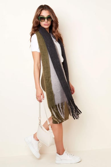 Wintersjaal ombré kleuren  Grijs Polyester h5 Afbeelding3